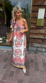 Afbeelding in Gallery-weergave laden, Satinlook jurk/ asymmetrisch/ JULIENNE
