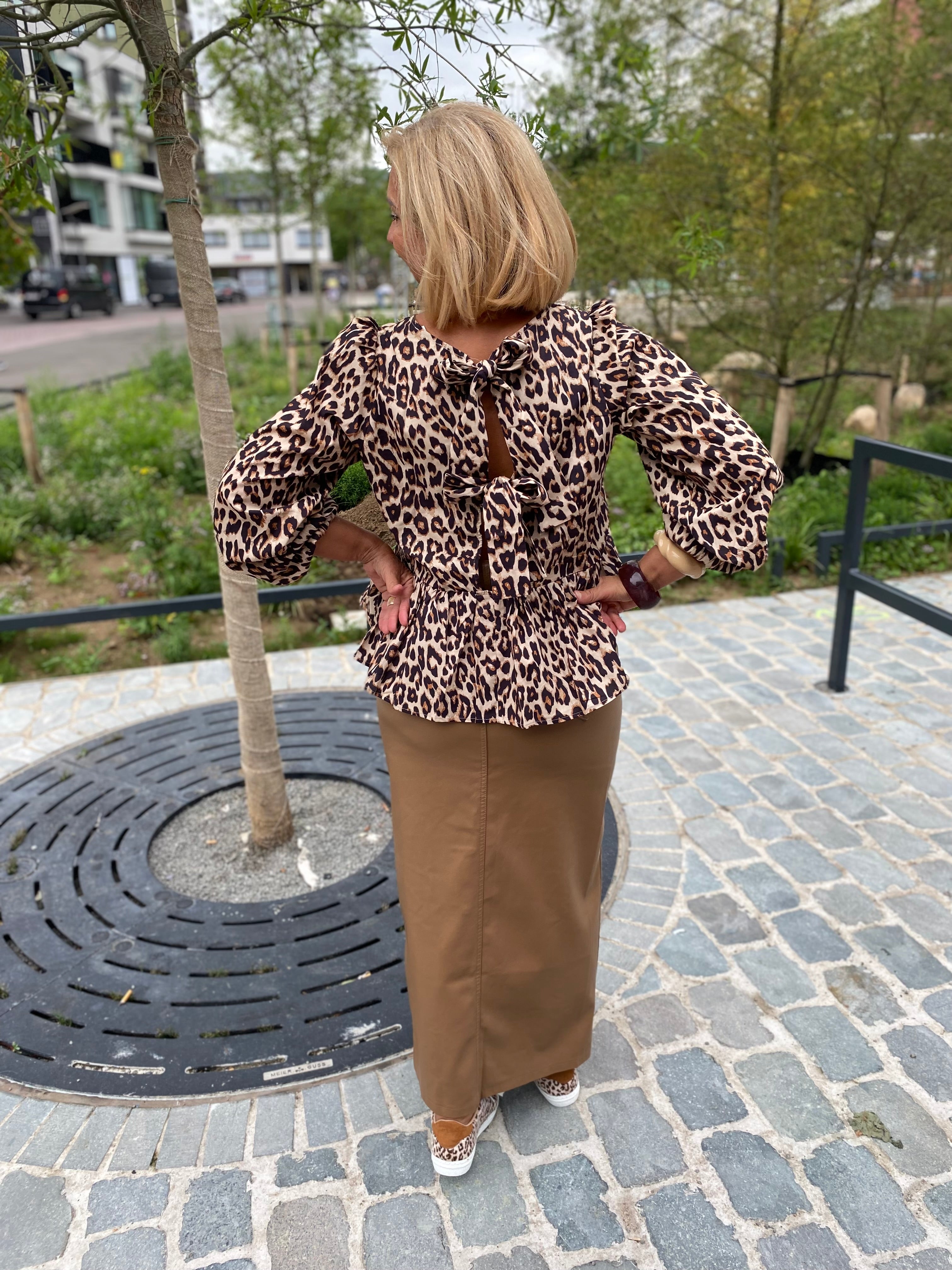 Leopardblouse strikjes/ MILOU