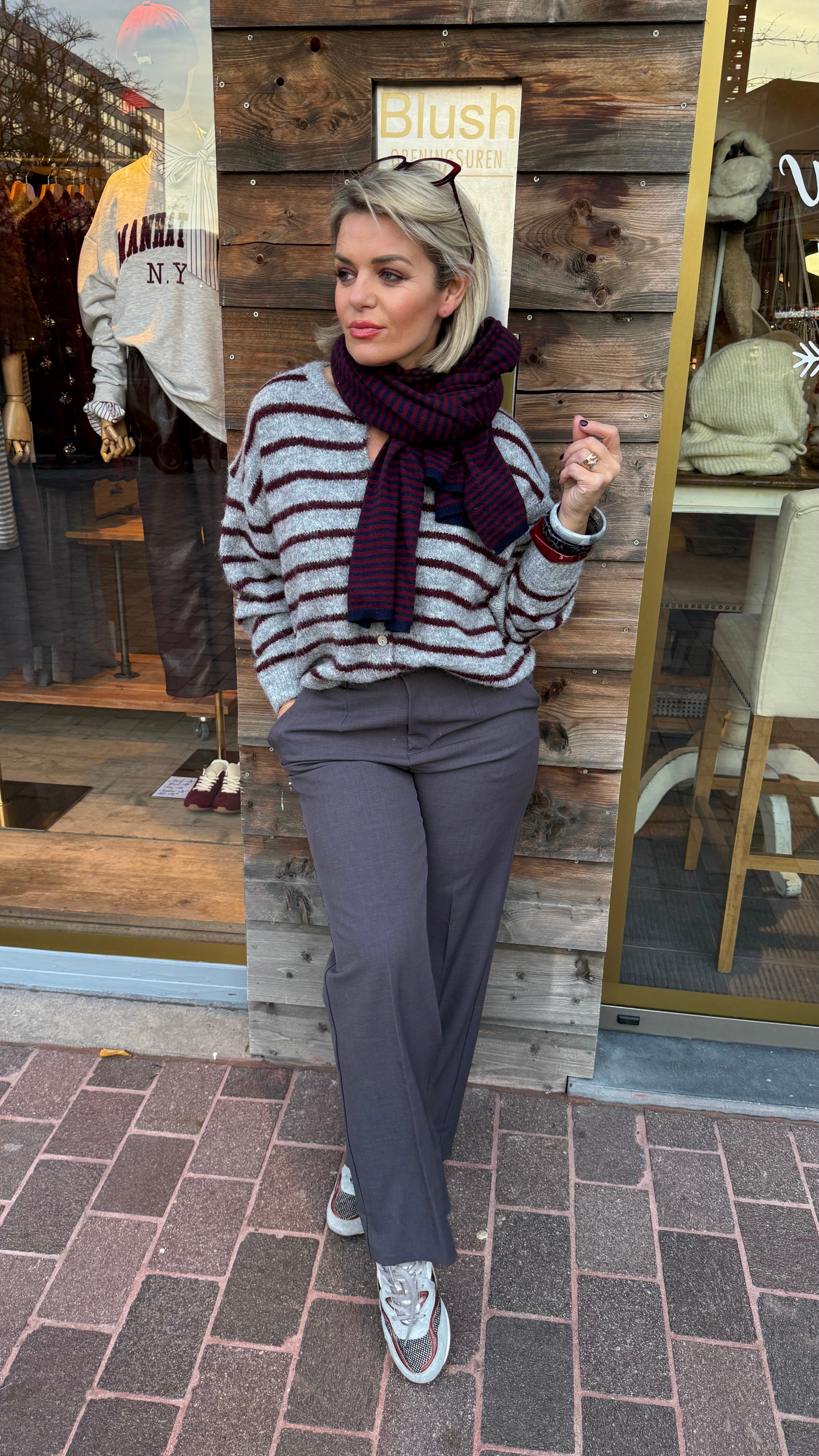 Cardigan streep/ MARIËTTE