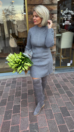 Afbeelding in Gallery-weergave laden, Knit dress/ silver/midi/NEVER FULLY DRESSED
