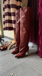 Afbeelding in Gallery-weergave laden, Overknee laars/ bordeaux/ MARRON
