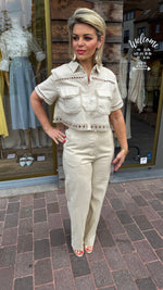 Afbeelding in Gallery-weergave laden, 2-delige set: broek+ blouse/ GERMAINE
