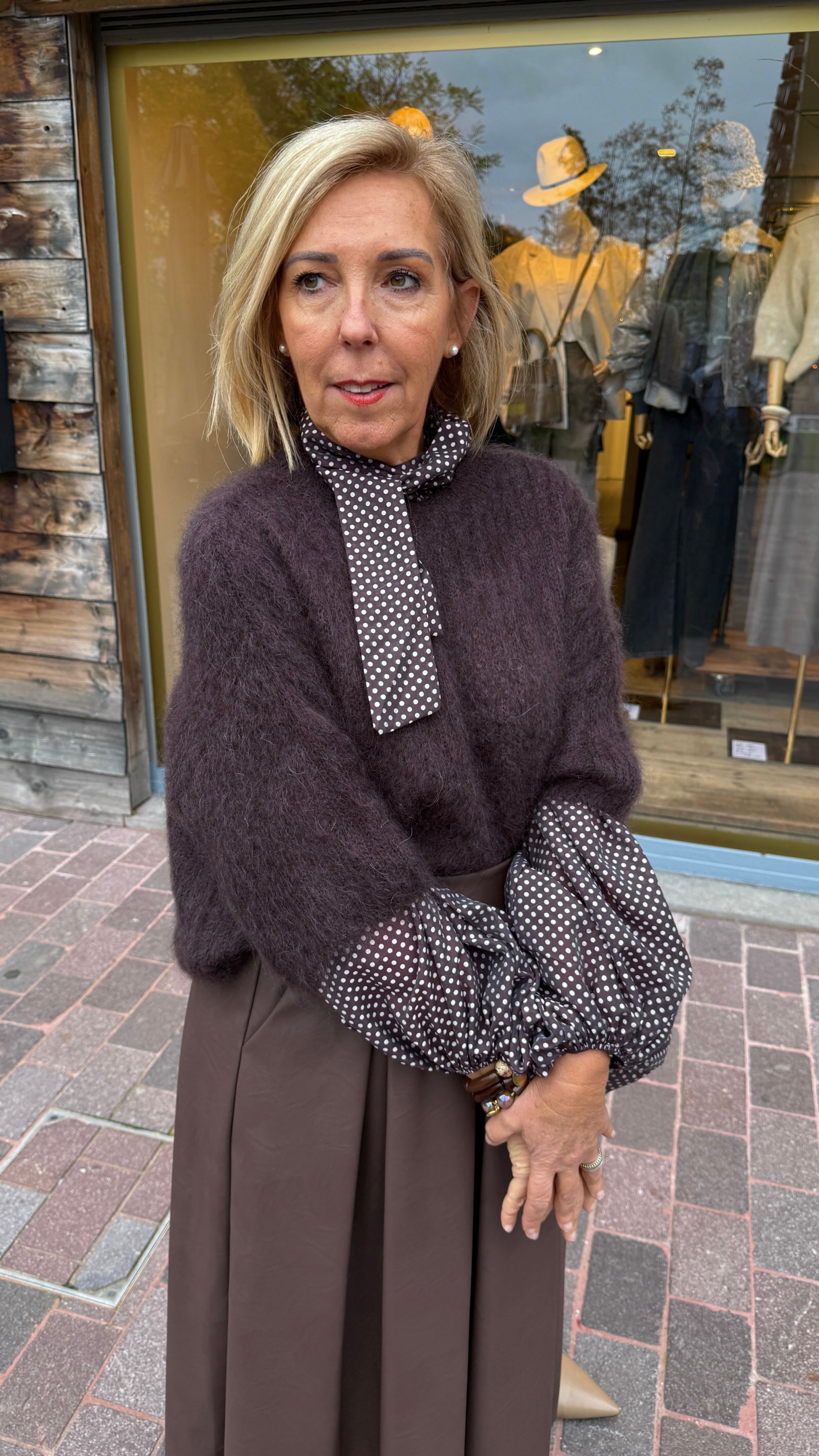 Hemd/ polkadot klein/ strik/ BILLIE