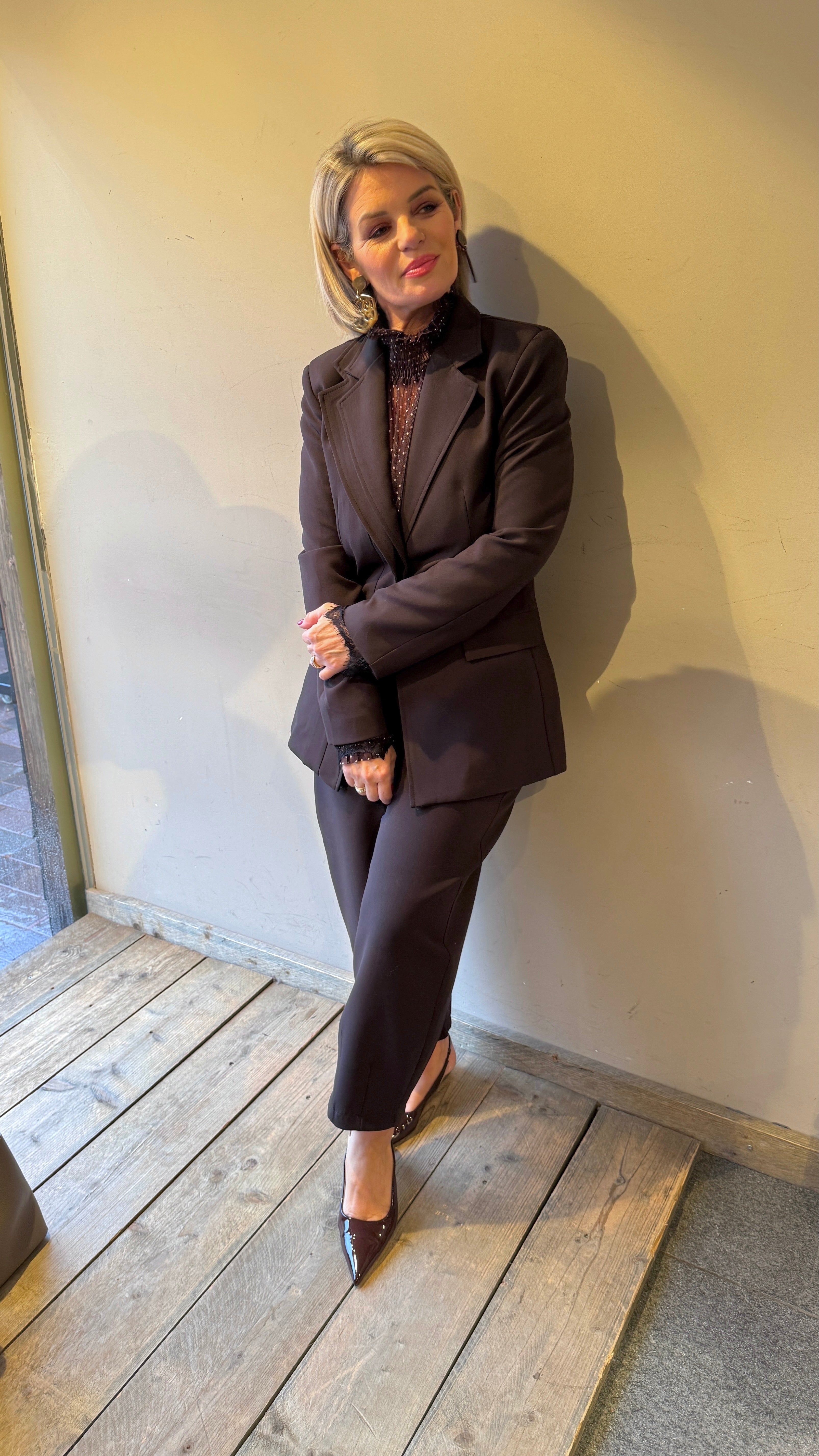 Blouse/ polkadot/bruin/JOAN