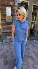 Afbeelding in Gallery-weergave laden, Blouse/linnen/blauw/MICHA
