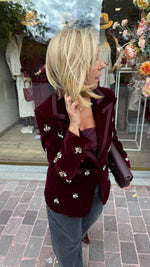 Afbeelding in Gallery-weergave laden, Velvet blazer met steentjes/ LEANNE
