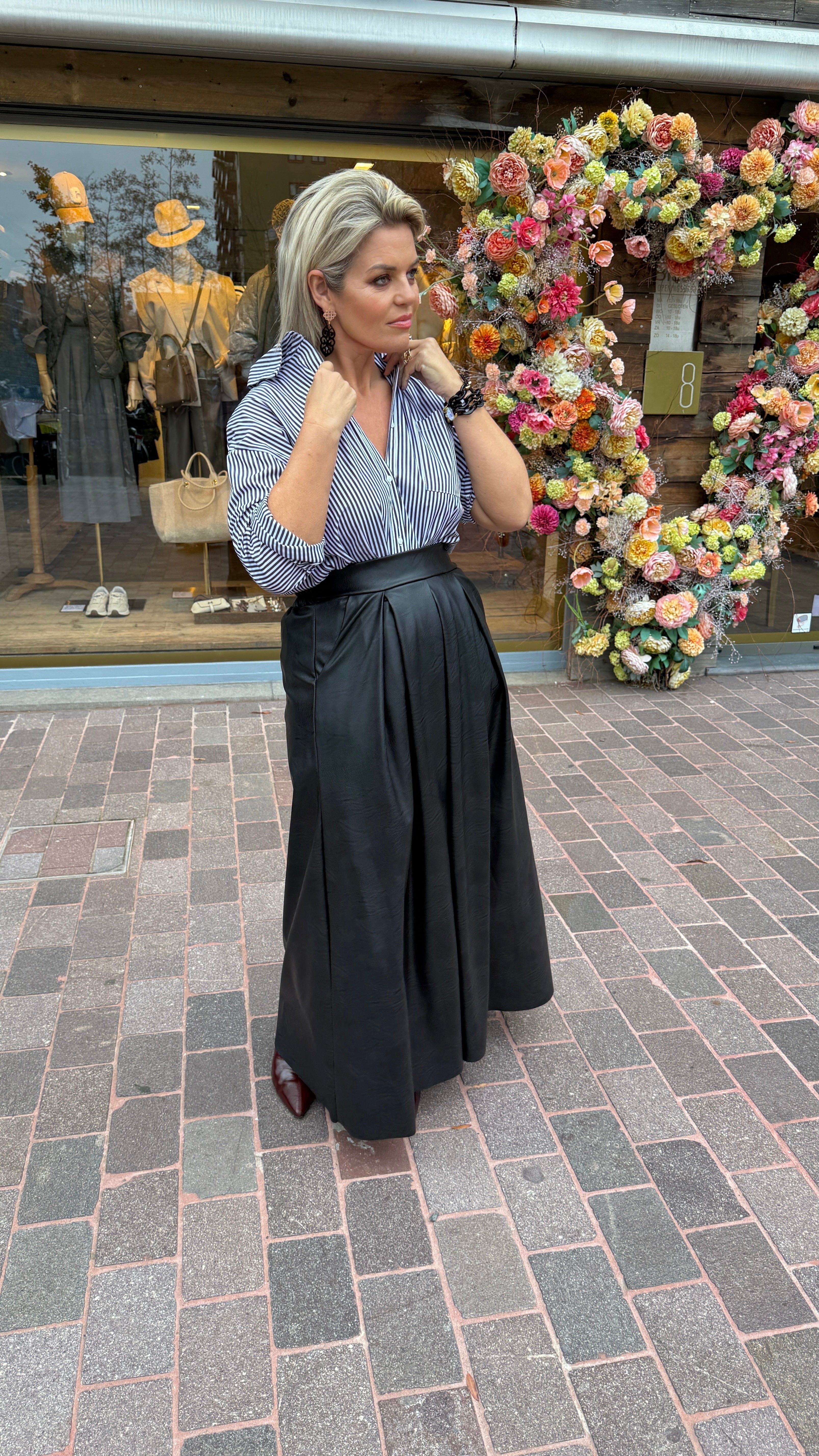 Rok/ zwart/leatherlook/ JACLYN