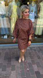 Afbeelding in Gallery-weergave laden, Jurk/ camel/ polkadot/ CELESTE
