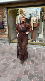 Afbeelding in Gallery-weergave laden, Rok/ kant/bruin/ LINDE
