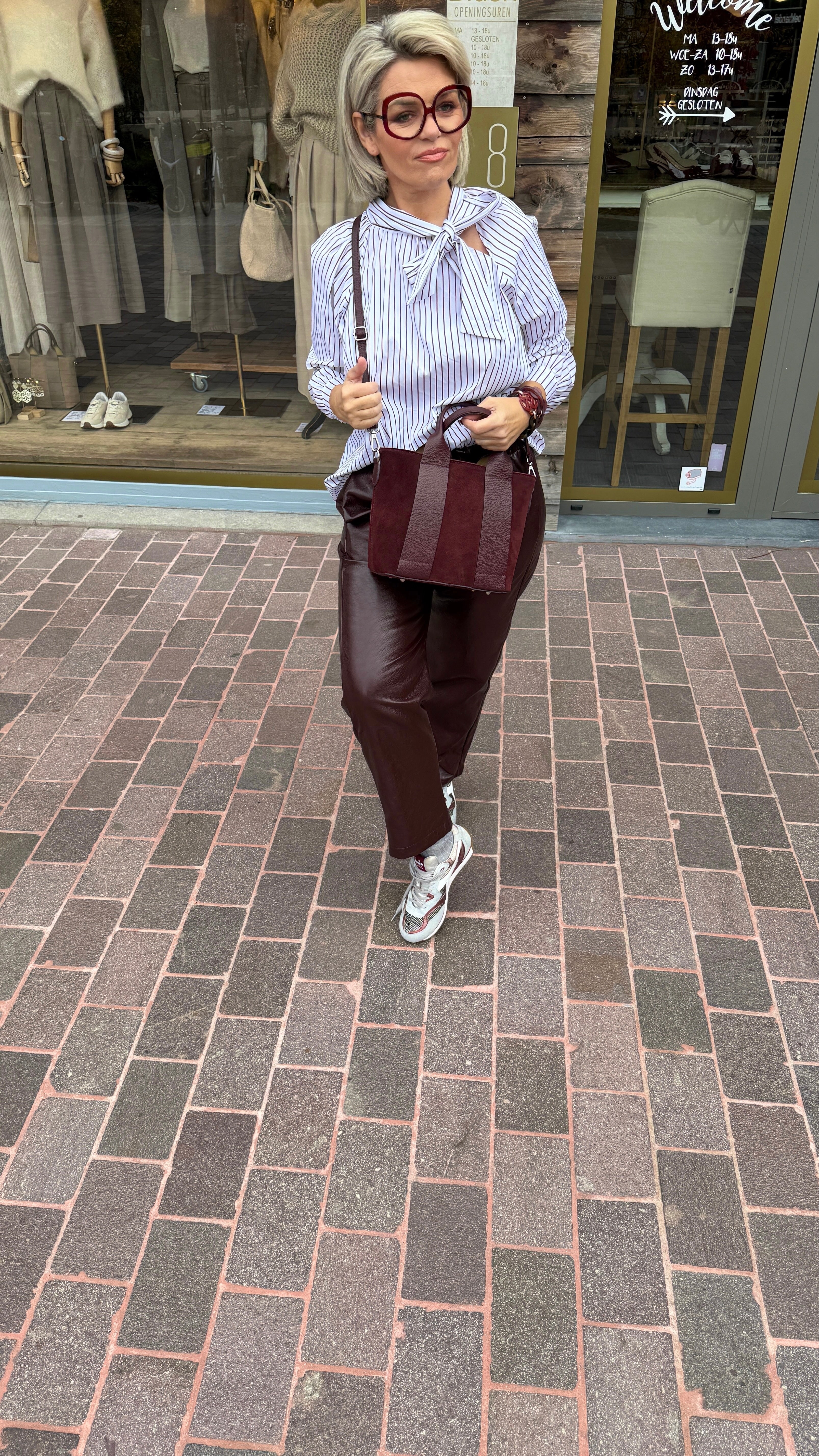 Broek/burgundy/ BLACK ROSE