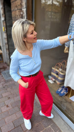 Afbeelding in Gallery-weergave laden, T-shirt Lange mouw/ knoop/ LIES
