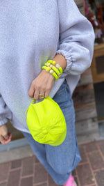 Afbeelding in Gallery-weergave laden, Sweater MERCI/ fluogeel
