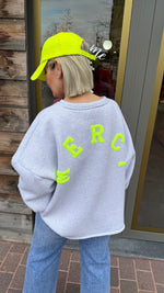 Afbeelding in Gallery-weergave laden, Sweater MERCI/ fluogeel
