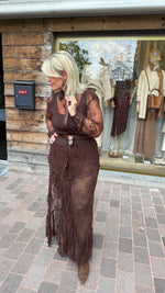 Afbeelding in Gallery-weergave laden, Rok/ kant/bruin/ LINDE

