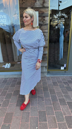 Afbeelding in Gallery-weergave laden, Jurk streep/ blauw/ ALLY
