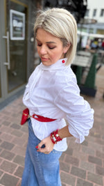 Afbeelding in Gallery-weergave laden, Hemd wit/ knoop/ MARIE
