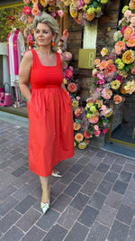 Afbeelding in Gallery-weergave laden, Jurk BILLIE/ oranjerood
