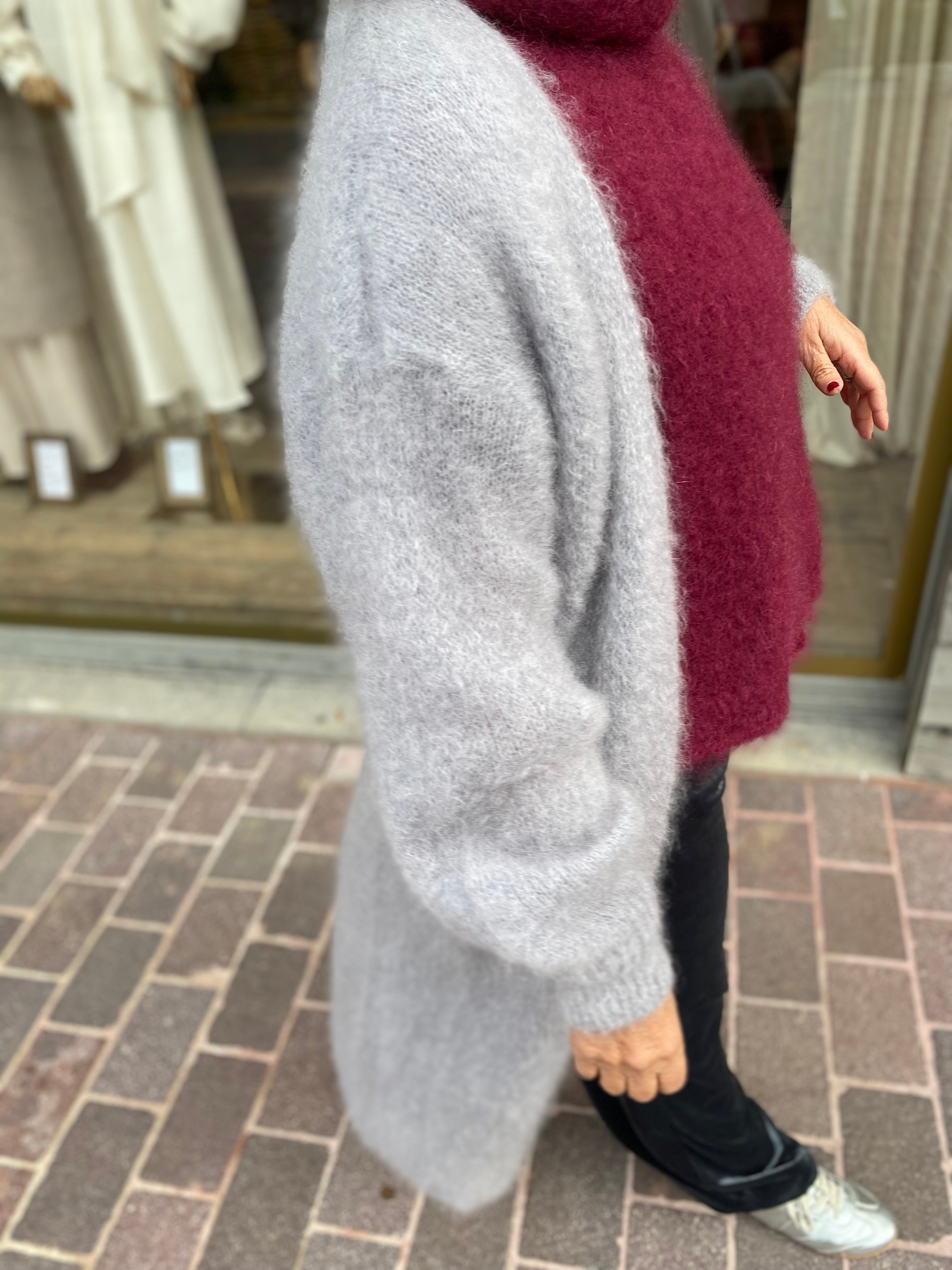 Lange mohair cardigan/DEMI