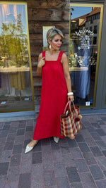 Afbeelding in Gallery-weergave laden, Linnen jurk/rood/JULIETTE
