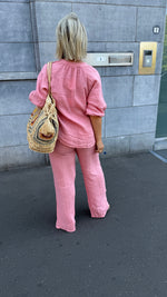 Afbeelding in Gallery-weergave laden, Linnen broek/ poederroze/ FELIA
