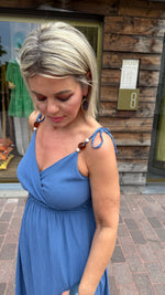 Afbeelding in Gallery-weergave laden, Jurk met kralen/ jeansblauw /NOOR
