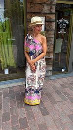 Afbeelding in Gallery-weergave laden, Satinlook jurk/ asymmetrisch/ JULIENNE
