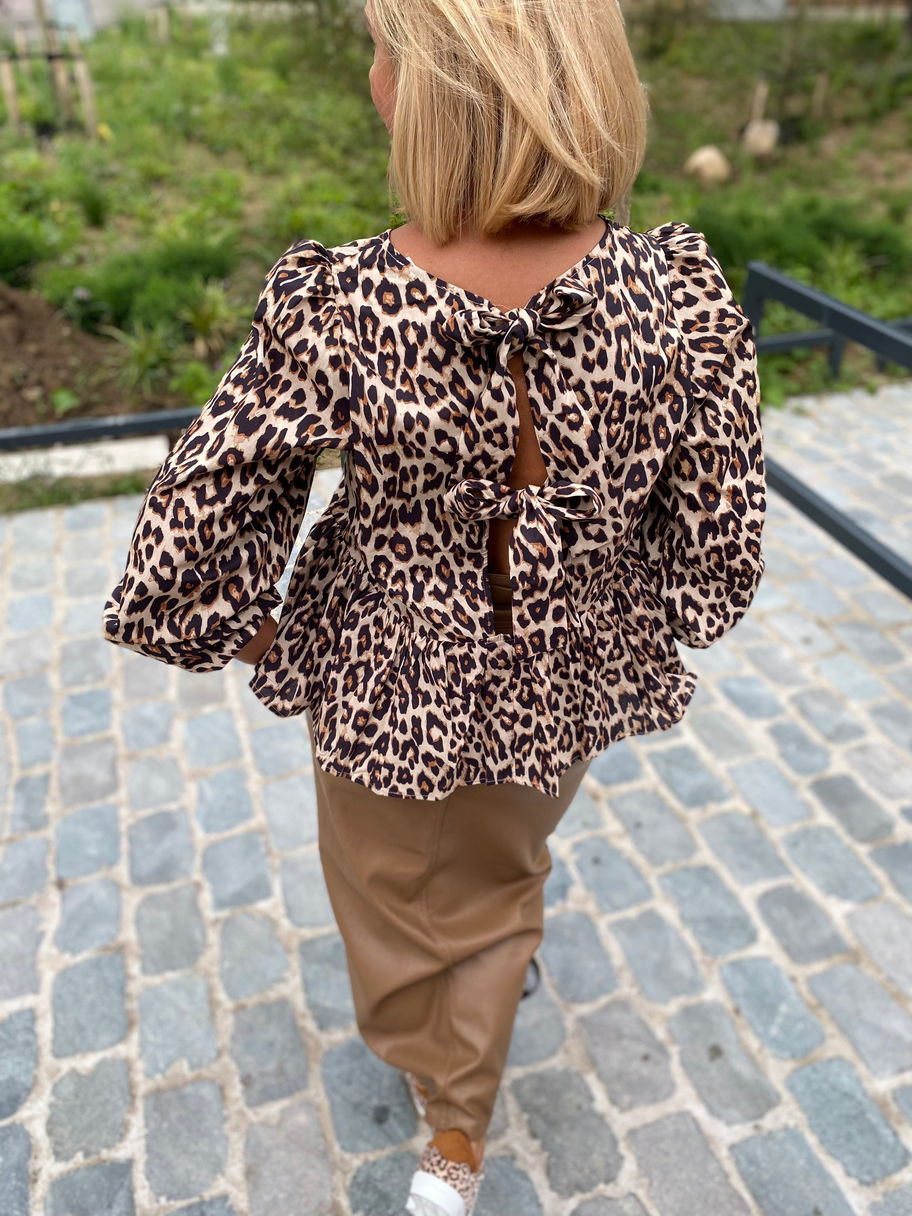 Leopardblouse strikjes/ MILOU