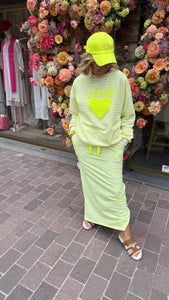 Rok streep/ fluo geel