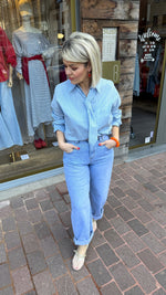 Afbeelding in Gallery-weergave laden, Hemd met das/ streep/ JANNE
