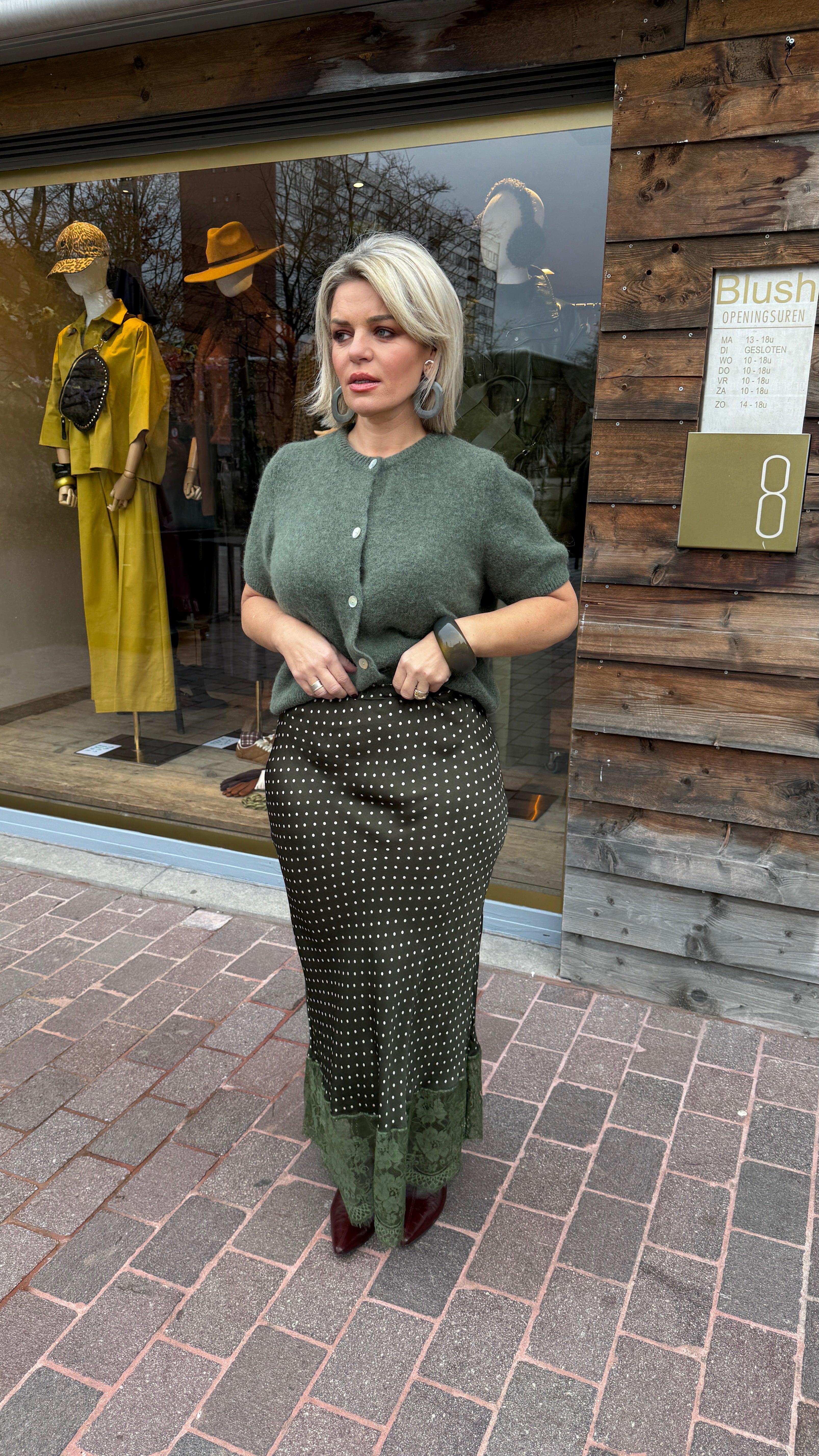 Groene rok/ polkadot/ALINE