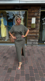 Afbeelding in Gallery-weergave laden, Jurk/ knoop/ kaki
