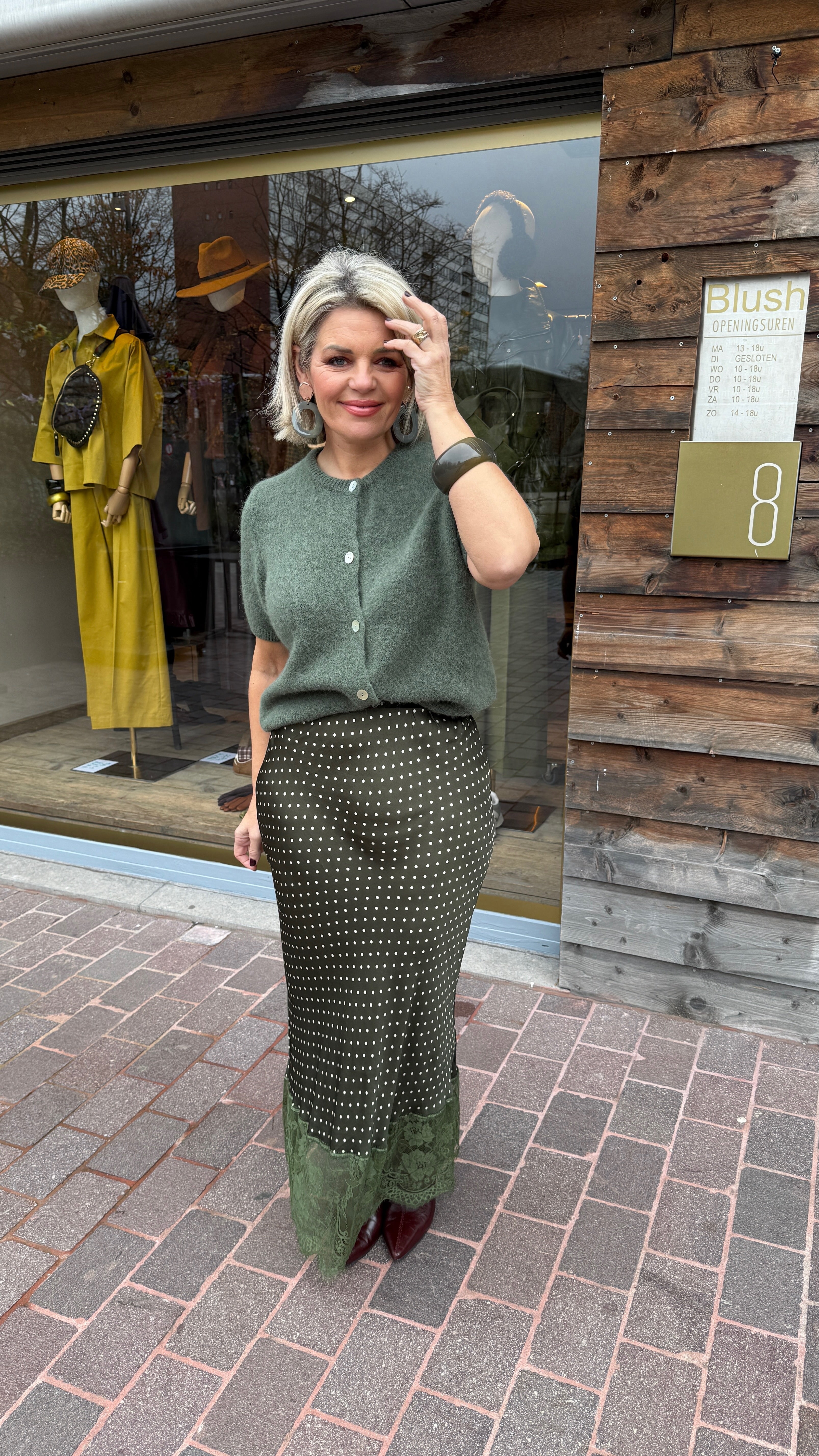 Groene rok/ polkadot/ALINE