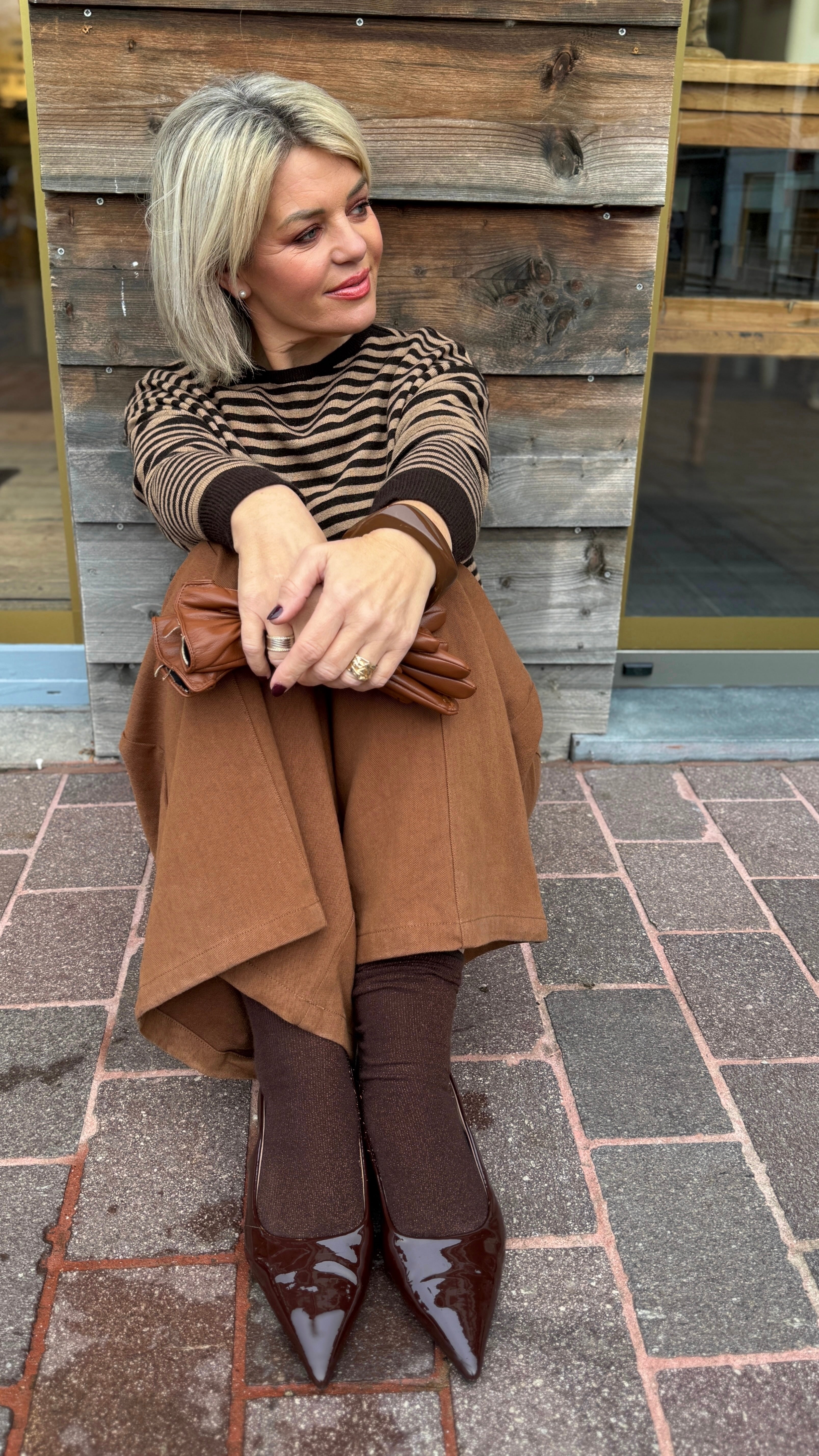 Trui/ streep/bruin-camel/MARIE