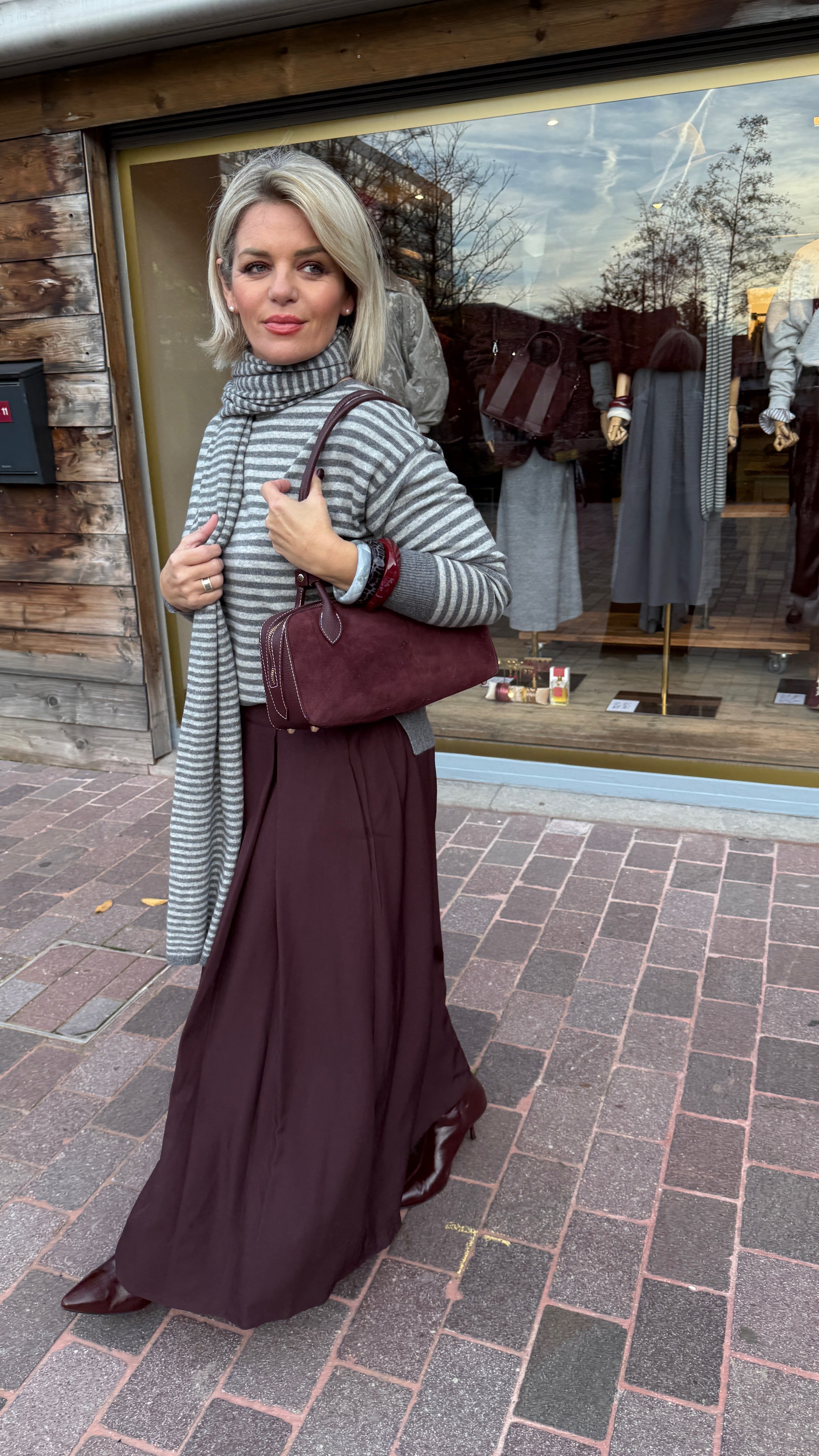 Trui streep/ MILLE/ grijs