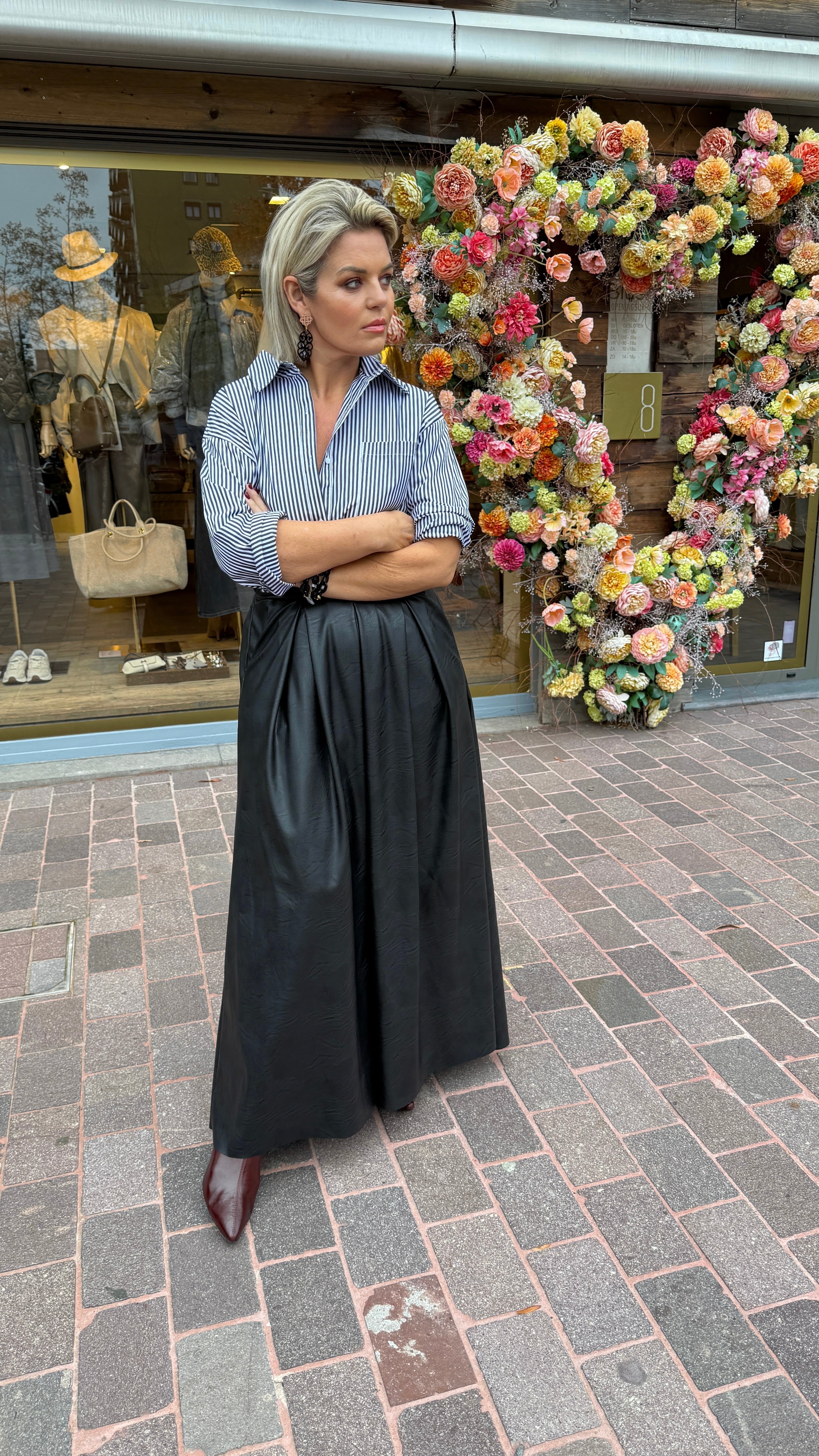 Rok/ zwart/leatherlook/ JACLYN