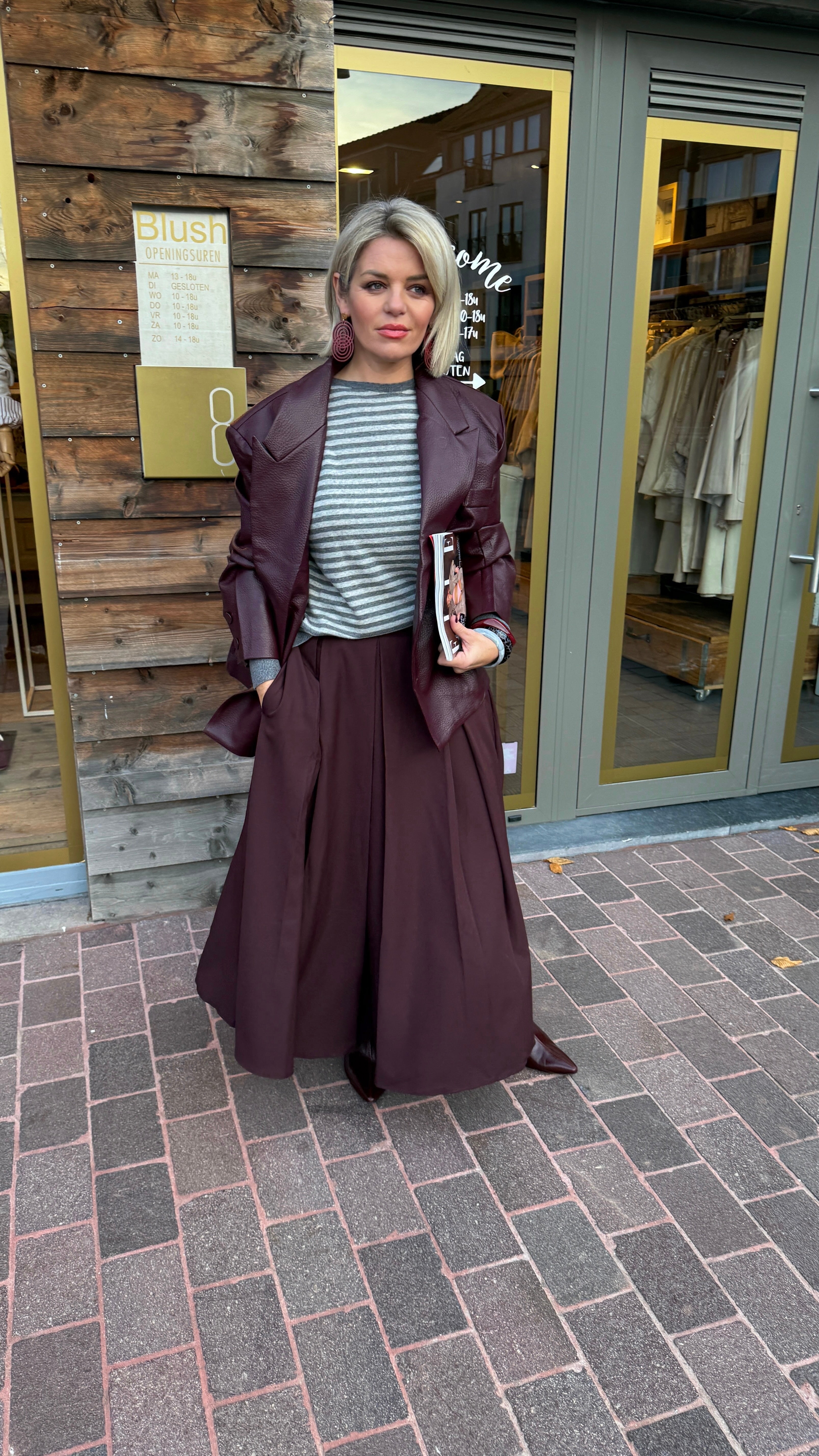 Lederlook jas/ bordeaux/LIES