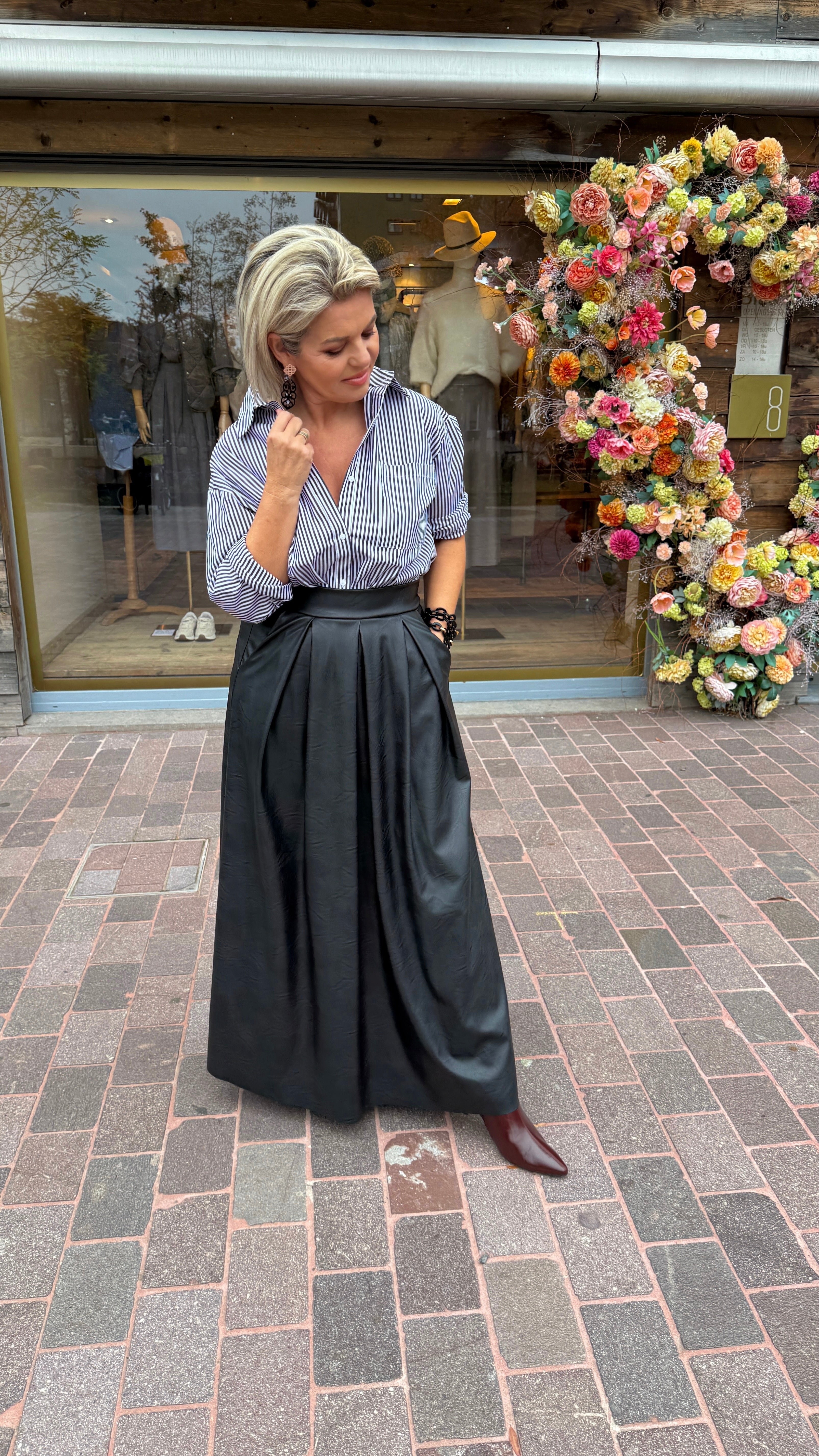 Rok/ zwart/leatherlook/ JACLYN