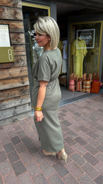 Afbeelding in Gallery-weergave laden, Jurk/ knoop/ kaki
