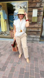 Afbeelding in Gallery-weergave laden, Broek/streep/camel/GUSTA
