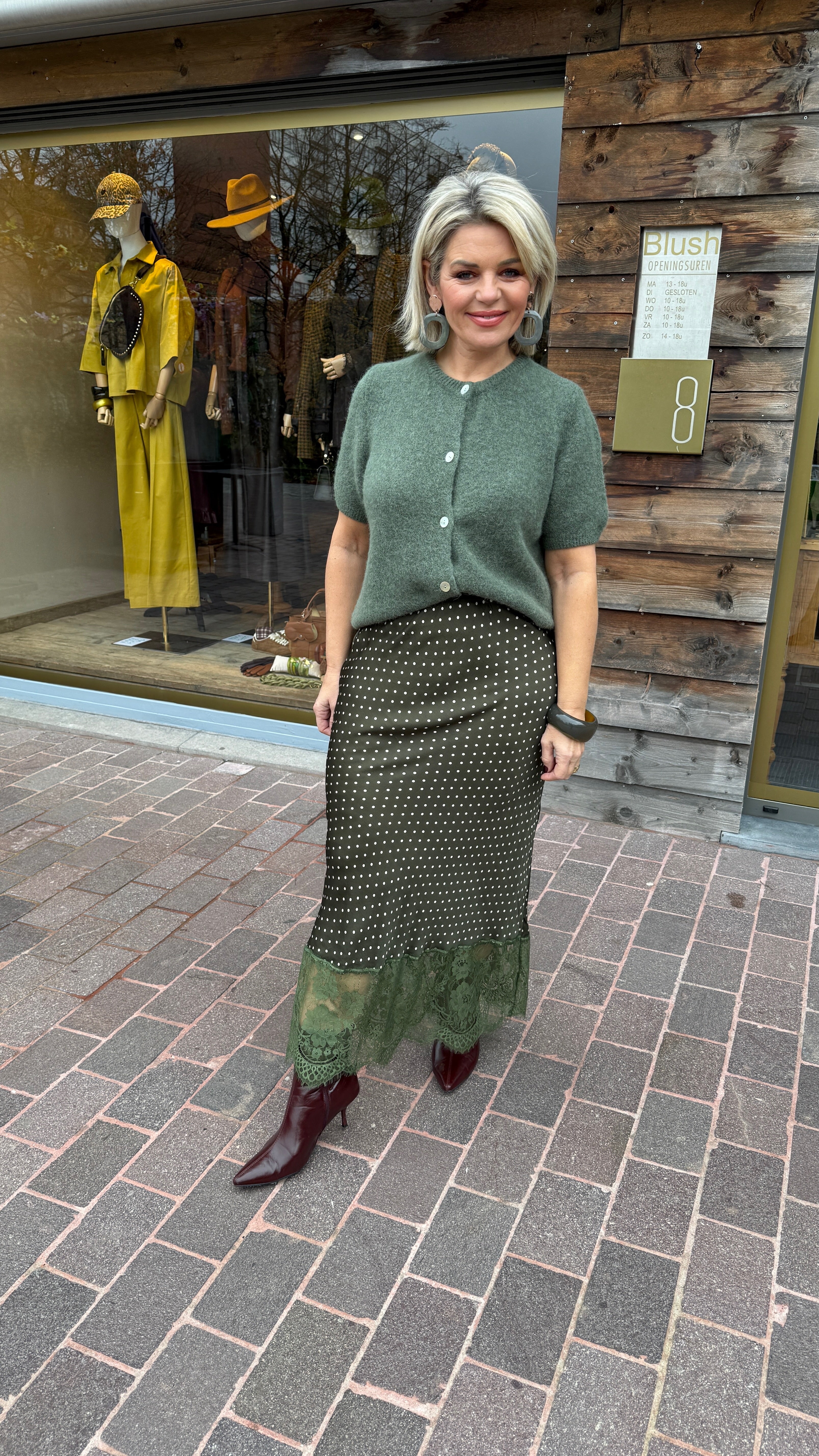 Groene rok/ polkadot/ALINE