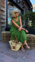 Afbeelding in Gallery-weergave laden, Linnen jurk/ groen/JULIETTE
