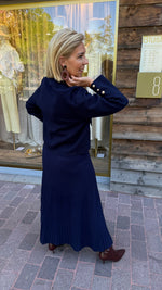 Afbeelding in Gallery-weergave laden, Blauwe vest/ gouden knoop/ JULIE
