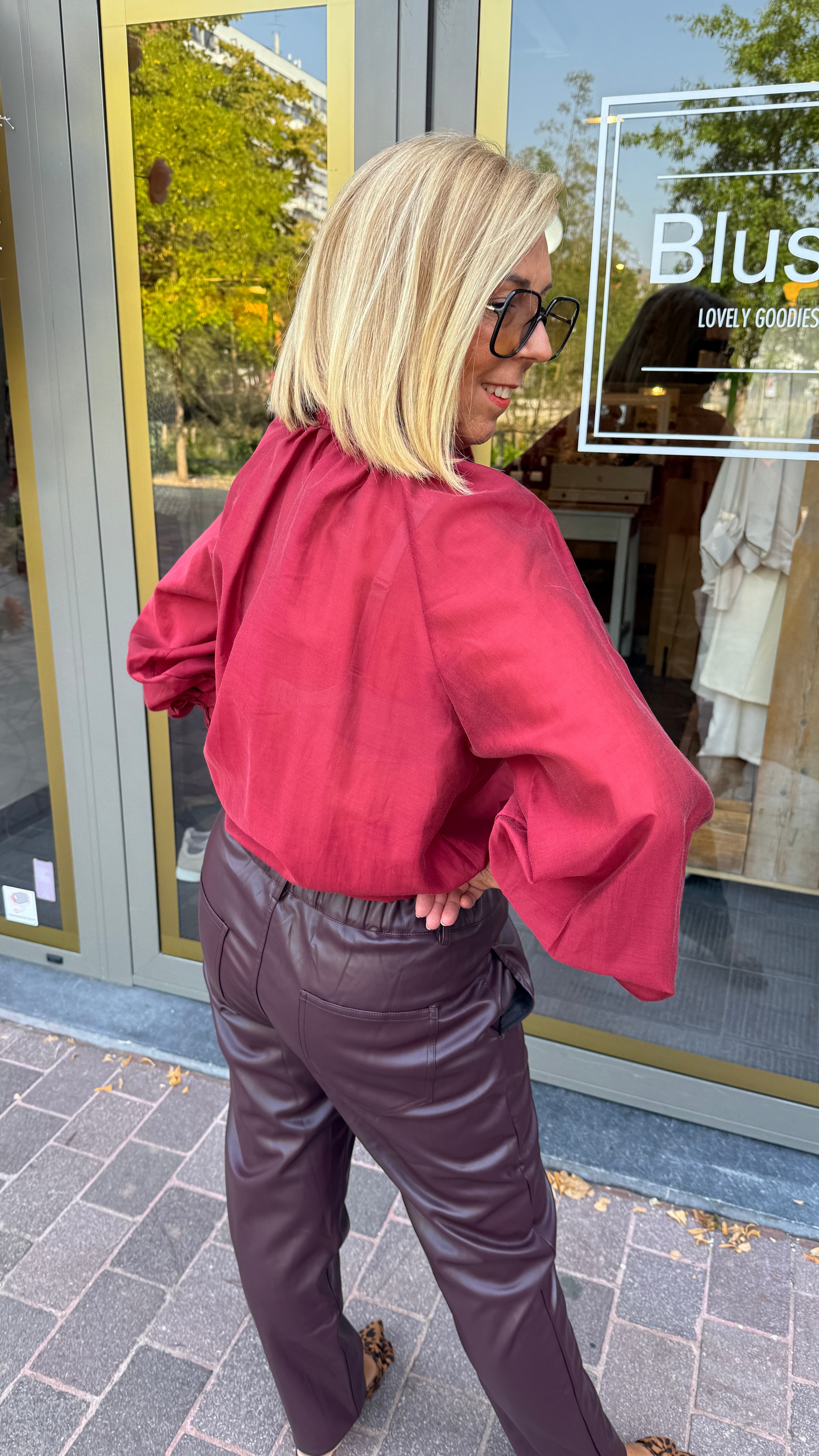 Bordeaux hemd strik/JOLIEN