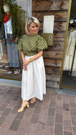 Afbeelding in Gallery-weergave laden, Blouse polkadot/ groen.
