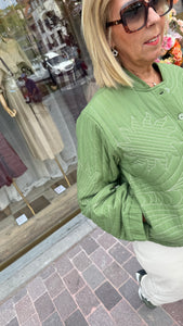 Doorstikte vest/ anijsgroen/JUNE