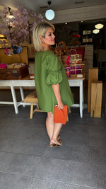 Afbeelding in Gallery-weergave laden, Jurk/ pofmouw/ groen/ NANCE
