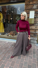 Afbeelding in Gallery-weergave laden, Ruiten broek/ MANON/ bordeaux
