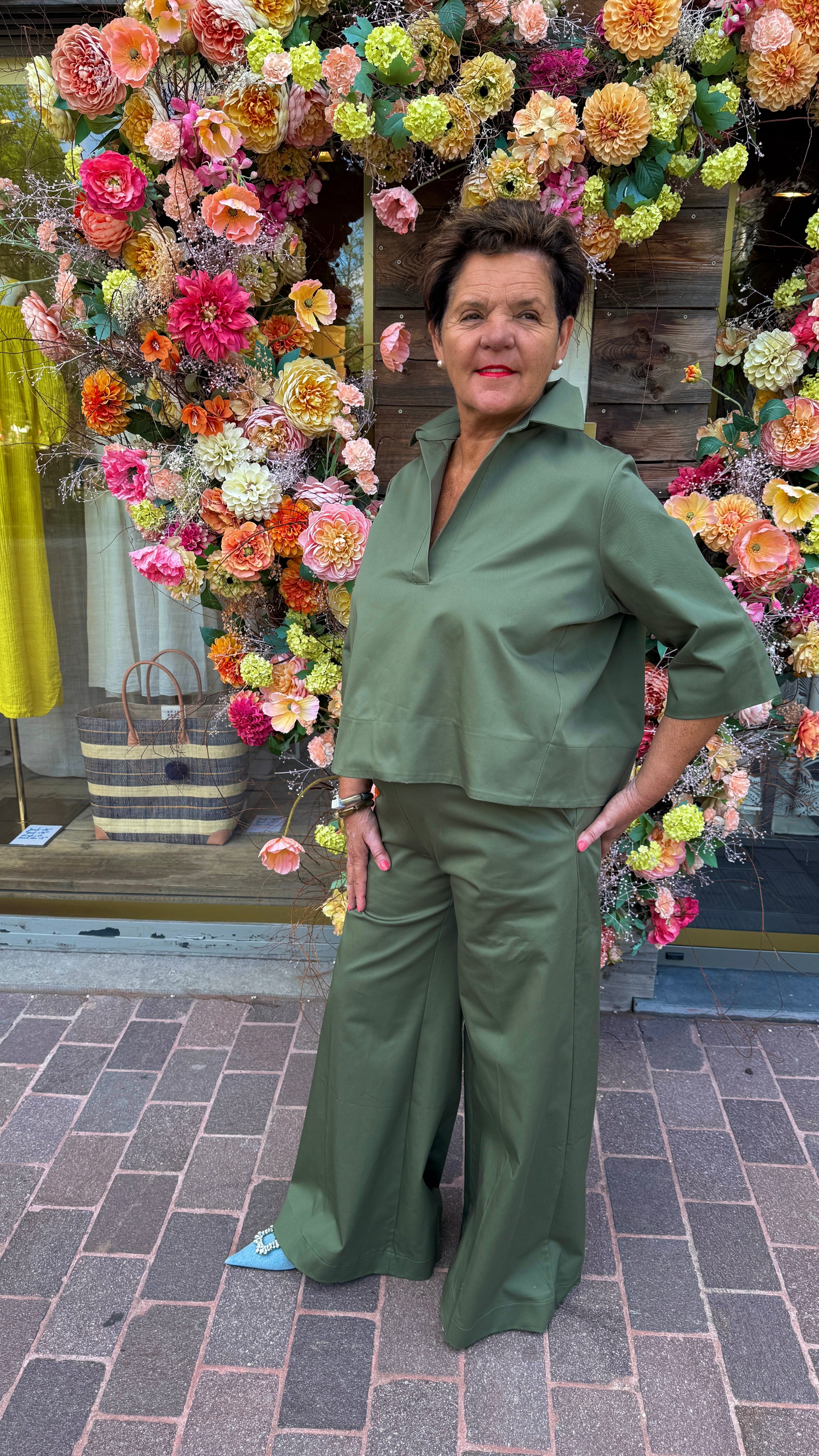 Broek/ groen/LAO/BLACK ROSE