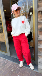 Afbeelding in Gallery-weergave laden, Barrel broek/ rood/DOMINIQUE
