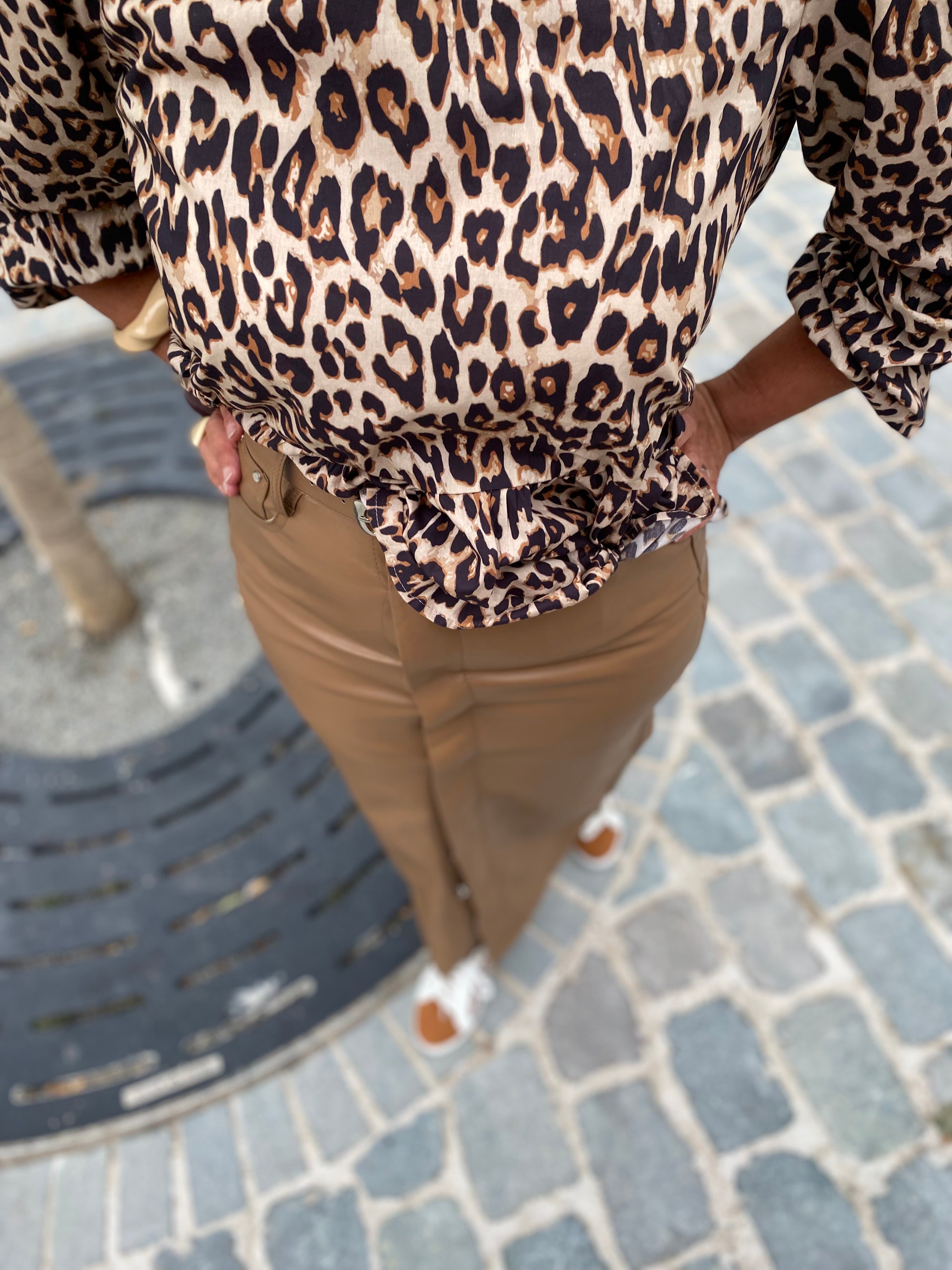 Leopardblouse strikjes/ MILOU